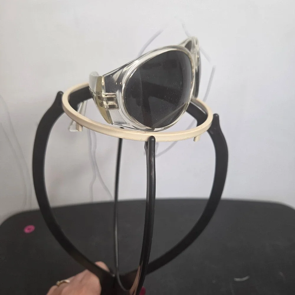 Arnette Hot Cakes Clear Wrap Sunglasses Vintage Italy Grey Lens Sporty Retro